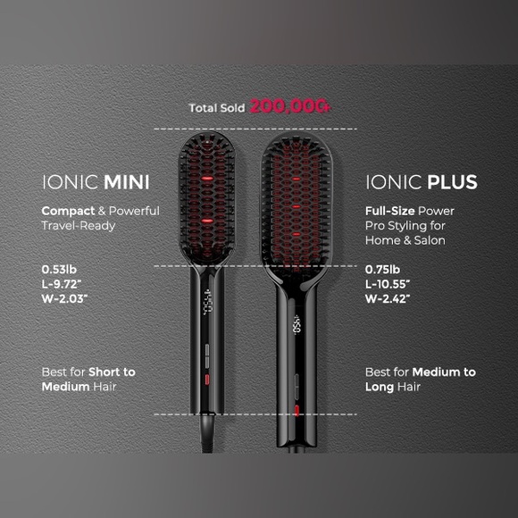 NIB! TYMO Hair Straightening Brush in Black and Red - Picture 12 of 16